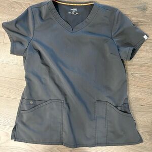 Gray size large scrub top. Gently worn